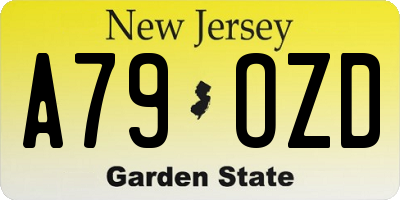 NJ license plate A79OZD