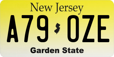 NJ license plate A79OZE