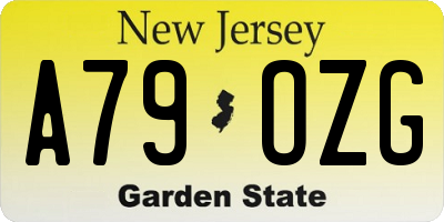 NJ license plate A79OZG