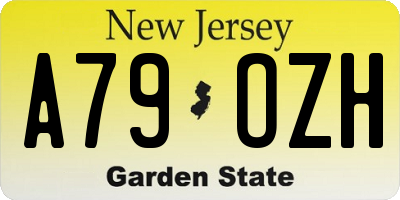 NJ license plate A79OZH