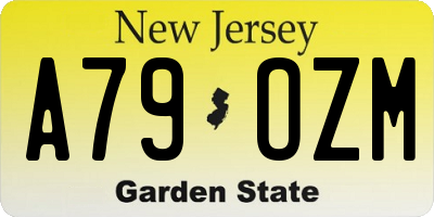 NJ license plate A79OZM