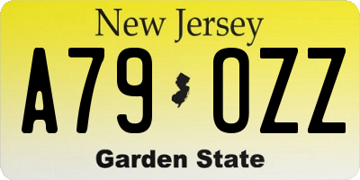 NJ license plate A79OZZ