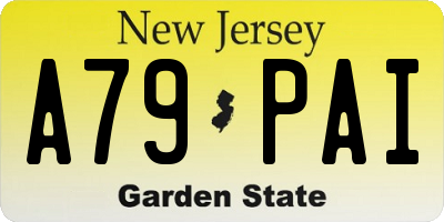 NJ license plate A79PAI