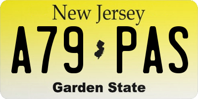 NJ license plate A79PAS