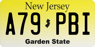 NJ license plate A79PBI