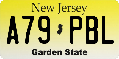 NJ license plate A79PBL