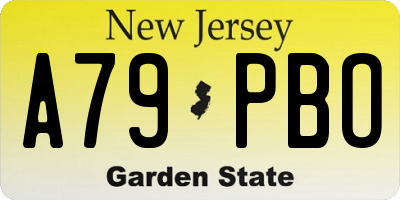 NJ license plate A79PBO