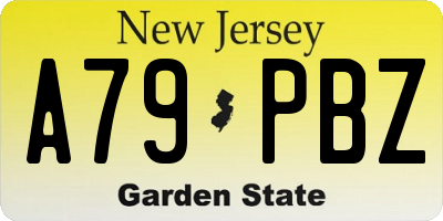 NJ license plate A79PBZ