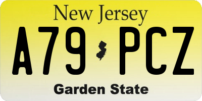 NJ license plate A79PCZ