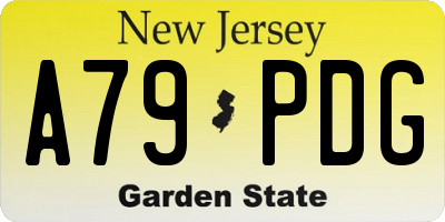 NJ license plate A79PDG