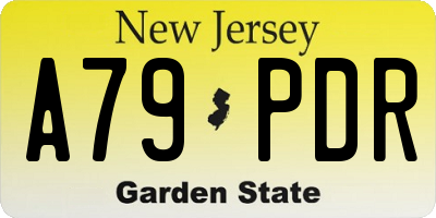 NJ license plate A79PDR