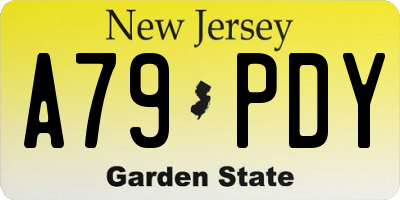 NJ license plate A79PDY