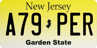 NJ license plate A79PER