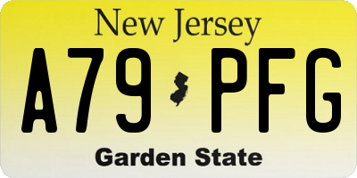 NJ license plate A79PFG