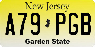 NJ license plate A79PGB