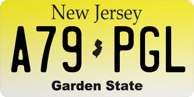 NJ license plate A79PGL