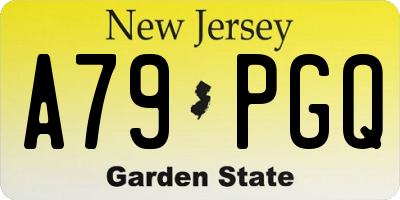 NJ license plate A79PGQ