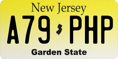 NJ license plate A79PHP