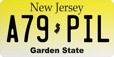 NJ license plate A79PIL