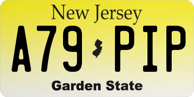 NJ license plate A79PIP