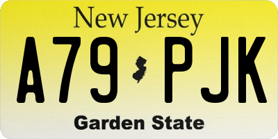 NJ license plate A79PJK