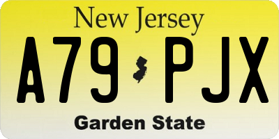 NJ license plate A79PJX