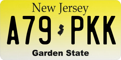 NJ license plate A79PKK