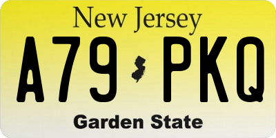 NJ license plate A79PKQ