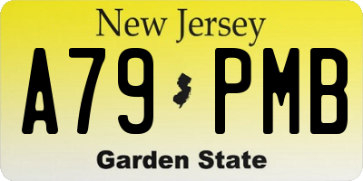 NJ license plate A79PMB