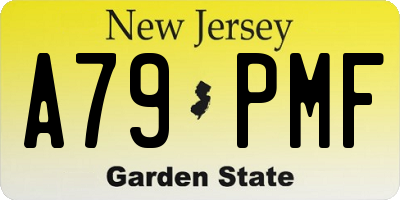 NJ license plate A79PMF