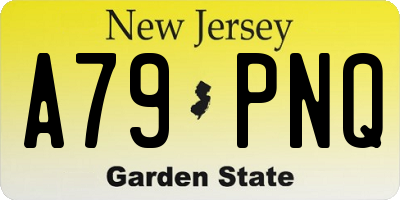 NJ license plate A79PNQ