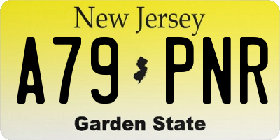 NJ license plate A79PNR