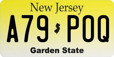 NJ license plate A79POQ