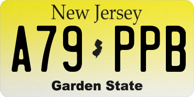 NJ license plate A79PPB