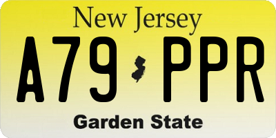 NJ license plate A79PPR