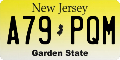 NJ license plate A79PQM