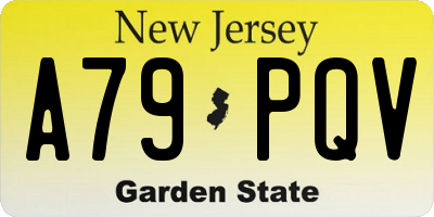NJ license plate A79PQV