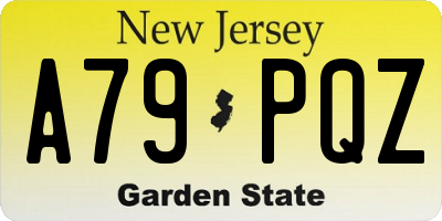 NJ license plate A79PQZ