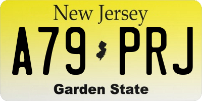 NJ license plate A79PRJ