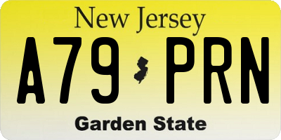 NJ license plate A79PRN