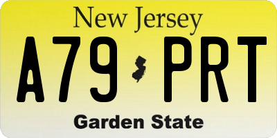 NJ license plate A79PRT