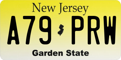 NJ license plate A79PRW