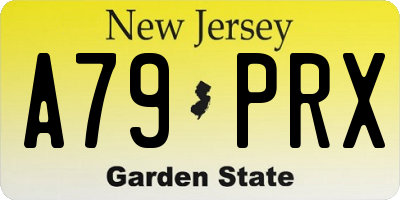 NJ license plate A79PRX