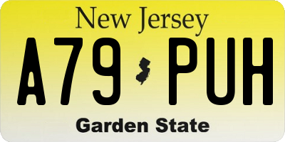 NJ license plate A79PUH