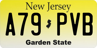 NJ license plate A79PVB