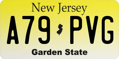 NJ license plate A79PVG