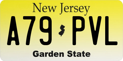 NJ license plate A79PVL