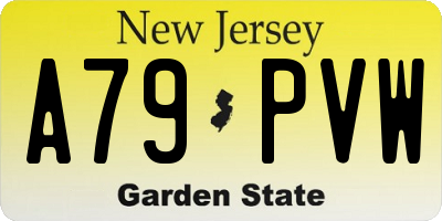 NJ license plate A79PVW
