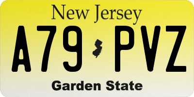 NJ license plate A79PVZ