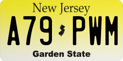NJ license plate A79PWM